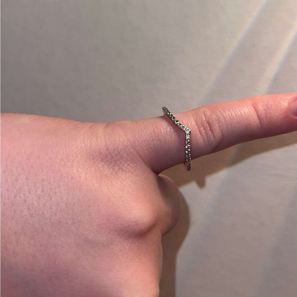 Pandora Sparkling Wishbone Ring Size 7